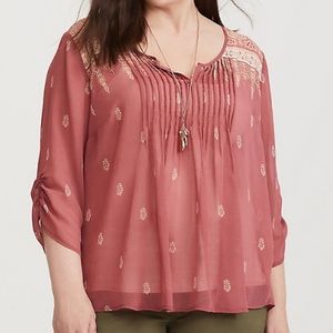 Torrid Chiffon Pintuck Top